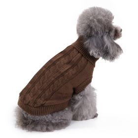 Dog Sweater Warm Pet Sweater Dog Sweaters for Small Dogs Medium Dogs Large Dogs Cute Knitted Classic Clothes Coat for Dog Puppy (Color: brown, size: 3X-Large)